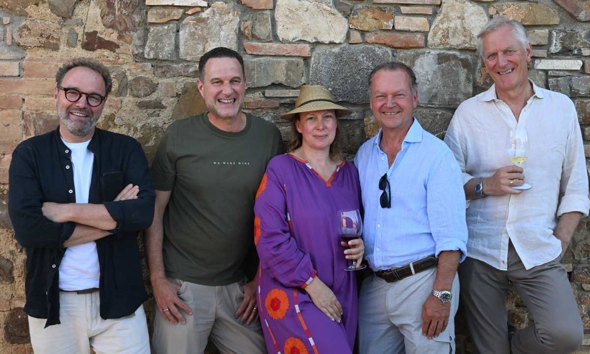 Respekt biodyn Italien Rainer Schnaitmann (Obmann stv.), Felix & Sabine Eichbauer, Fritz Wieninger (Obmann), Michael Goëss-Enzenberg (Regionalvertreter Italien)