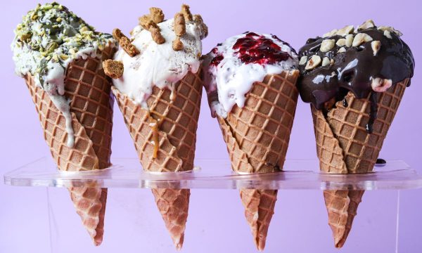 Eis in der Waffel